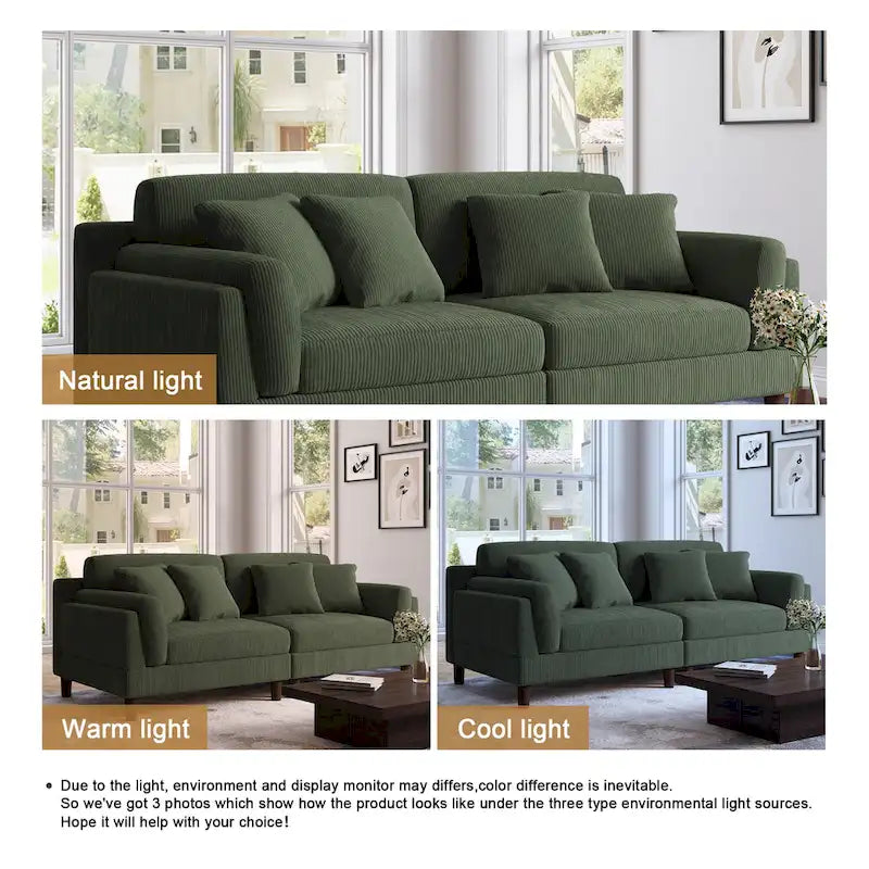 Canapé de 90 pouces avec assise profonde, confortable pour le salon