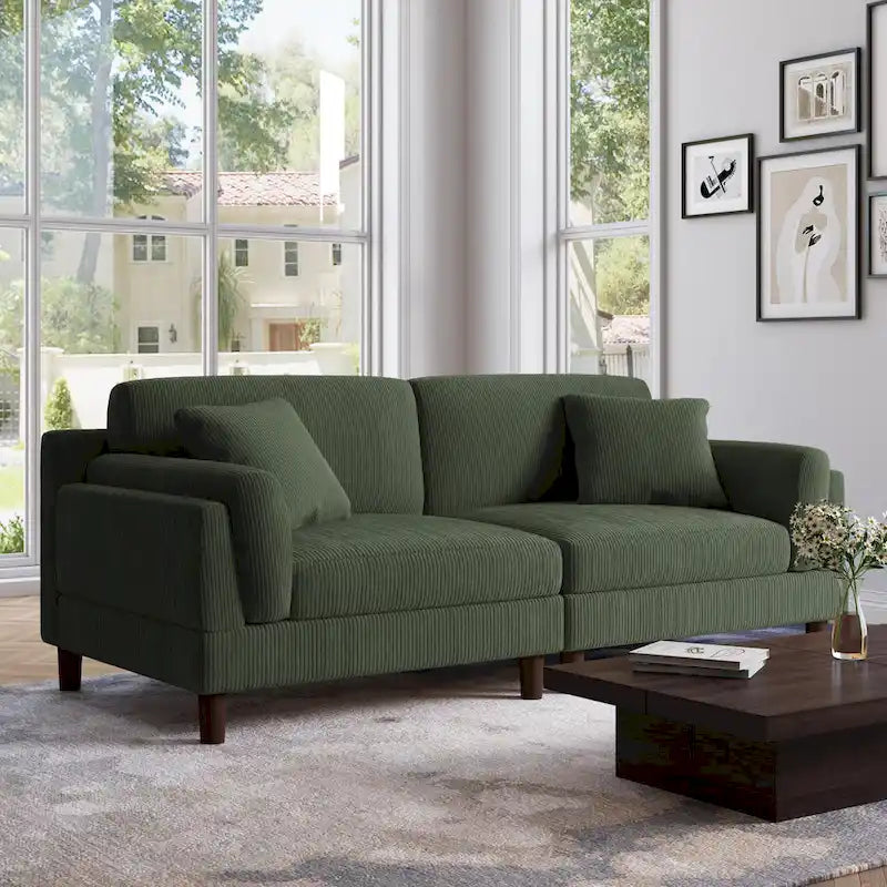Canapé de 90 pouces avec assise profonde, confortable pour le salon