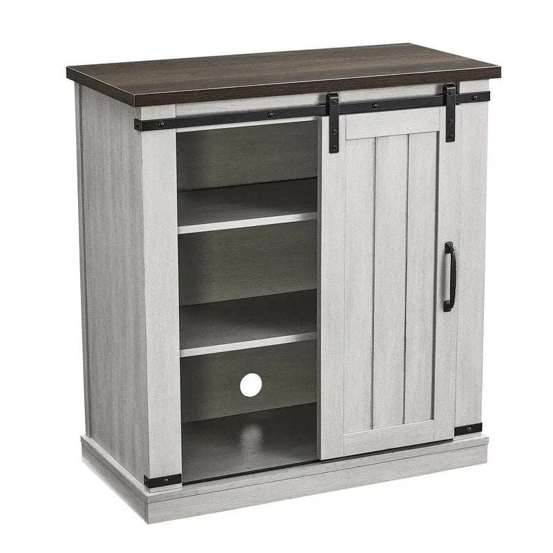 Meuble TV compact de 32 po avec porte de grange, pour téléviseurs jusqu'à 40 po de largeur