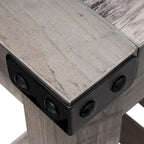 Console en A avec étagère de présentation