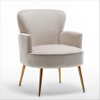 Fauteuil d'appoint tendance en velours US Pride Furniture avec pieds en métal doré