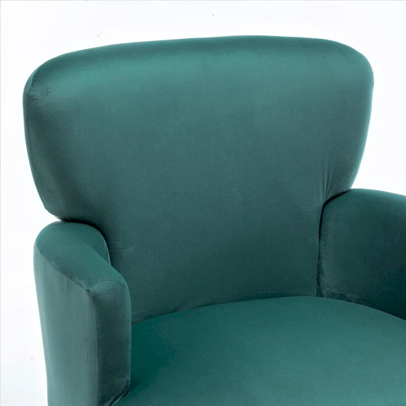 Fauteuil d'appoint tendance en velours US Pride Furniture avec pieds en métal doré