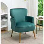 Fauteuil d'appoint tendance en velours US Pride Furniture avec pieds en métal doré