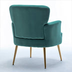 Fauteuil d'appoint tendance en velours US Pride Furniture avec pieds en métal doré