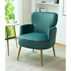 Fauteuil d'appoint tendance en velours US Pride Furniture avec pieds en métal doré