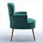 Fauteuil d'appoint tendance en velours US Pride Furniture avec pieds en métal doré