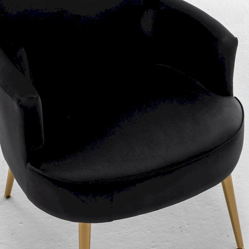 Fauteuil d'appoint tendance en velours US Pride Furniture avec pieds en métal doré
