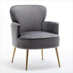 Fauteuil d'appoint tendance en velours US Pride Furniture avec pieds en métal doré