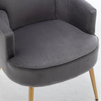Fauteuil d'appoint tendance en velours US Pride Furniture avec pieds en métal doré
