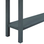 Console de d'entrée rustique, table de canapé de 152 cm de long avec deux tiroirs de tailles différentes et étagère inférieure pour le rangement