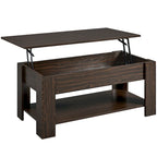 Table basse relevable de 47,5 pouces avec compartiment caché et étagère ouverte