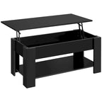 Table basse relevable de 47,5 pouces avec compartiment caché et étagère ouverte