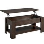 Table basse relevable de 47,5 pouces avec compartiment caché et étagère ouverte