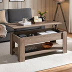 Table basse relevable de 47,5 pouces avec compartiment caché et étagère ouverte