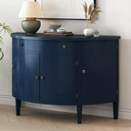 Armoire de rangement à design incurvé avec étagères réglables et tiroir