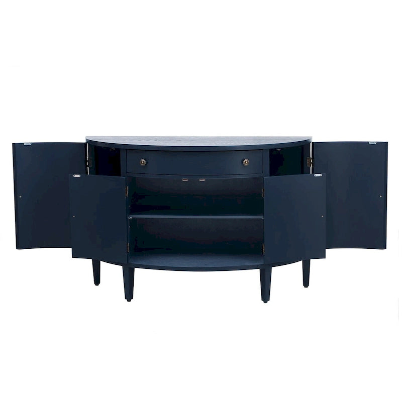 Armoire de rangement à design incurvé avec étagères réglables et tiroir