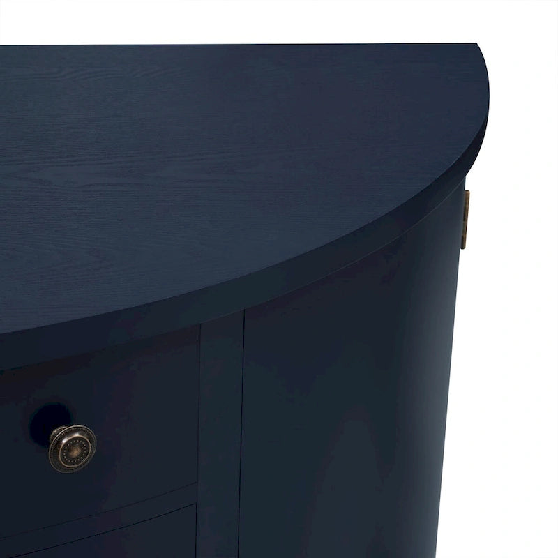 Armoire de rangement à design incurvé avec étagères réglables et tiroir