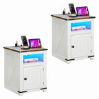 Table d'appoint LED de ferme avec station de chargement et ports USB