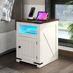 Table d'appoint LED de ferme avec station de chargement et ports USB