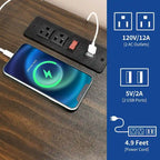Table d'appoint LED de ferme avec station de chargement et ports USB