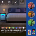 Table d'appoint LED de ferme avec station de chargement et ports USB