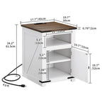 Table d'appoint LED de ferme avec station de chargement et ports USB