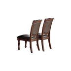 Chaise de salle à manger capitonnée en PU, Marron foncé