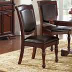 Chaise de salle à manger capitonnée en PU, Marron foncé