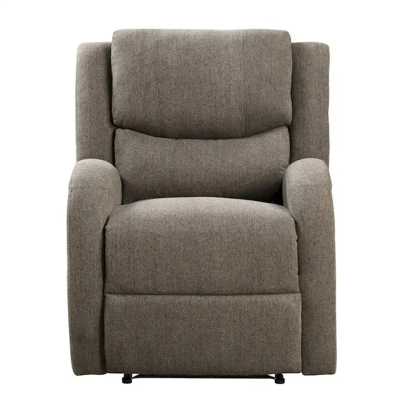 Fauteuil inclinable accent Karena de 38 pouces, chenille marron, bois massif