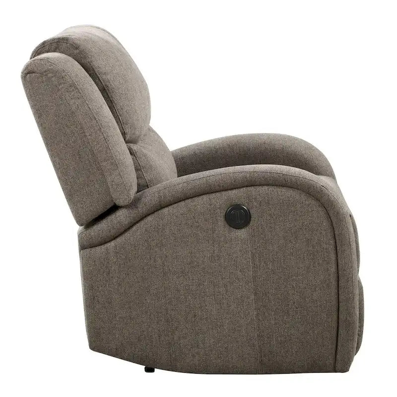 Fauteuil inclinable accent Karena de 38 pouces, chenille marron, bois massif