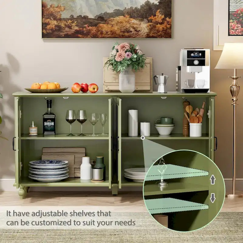 Buffet de cuisine, meuble d'appoint avec bar à café, table de service
