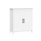 Meuble de rangement à deux portes pour salle de bain et buanderie avec étagères réglables, Blanc