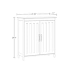Meuble de rangement à deux portes pour salle de bain et buanderie avec étagères réglables, Blanc
