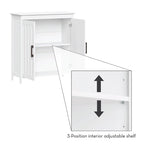 Meuble de rangement à deux portes pour salle de bain et buanderie avec étagères réglables, Blanc