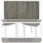 Ensemble de salle à manger extensible 7 pièces de style rétro avec table et chaises rembourrées