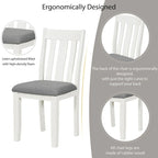 Ensemble de salle à manger extensible 7 pièces de style rétro avec table et chaises rembourrées