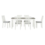 Ensemble de salle à manger extensible 7 pièces de style rétro avec table et chaises rembourrées
