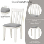 Ensemble de salle à manger extensible 7 pièces de style rétro avec table et chaises rembourrées