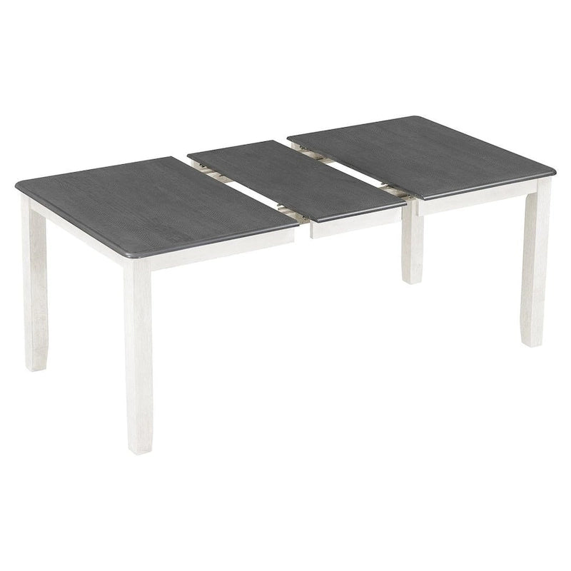 Ensemble de salle à manger extensible 7 pièces de style rétro avec table et chaises rembourrées