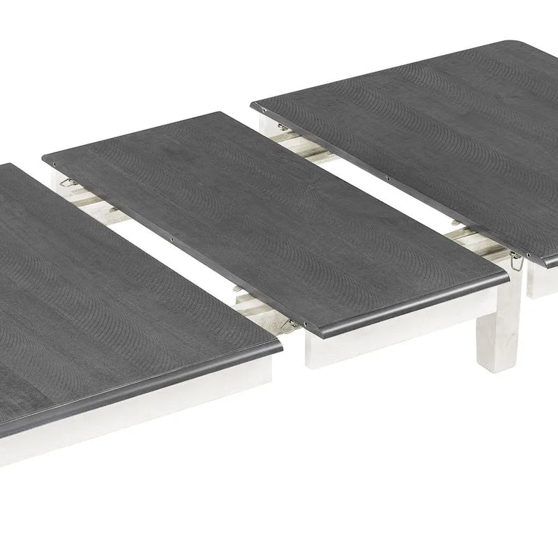 Ensemble de salle à manger extensible 7 pièces de style rétro avec table et chaises rembourrées
