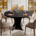 Table de salle à manger ronde pour 4-6 personnes, Table de cuisine noire de 120 cm