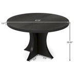 Table de salle à manger ronde pour 4-6 personnes, Table de cuisine noire de 120 cm