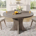 Table de salle à manger ronde pour 4-6 personnes, Table de cuisine noire de 120 cm