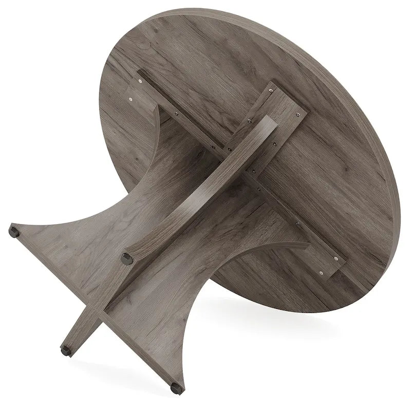 Table de salle à manger ronde pour 4-6 personnes, Table de cuisine noire de 120 cm