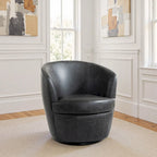Fauteuil d'appoint pivotant moderne en cuir, fauteuil baquet rembourré