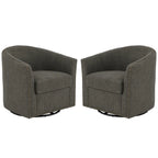 Fauteuil pivotant décoratif rembourré avec clous de tapissier