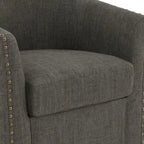Fauteuil pivotant décoratif rembourré avec clous de tapissier
