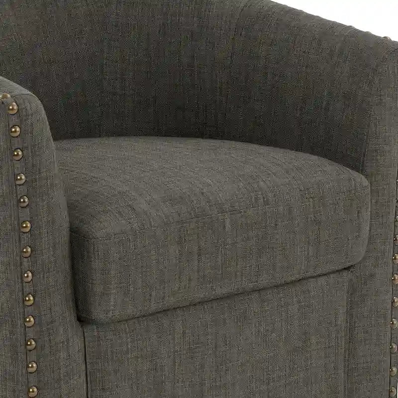 Fauteuil pivotant décoratif rembourré avec clous de tapissier