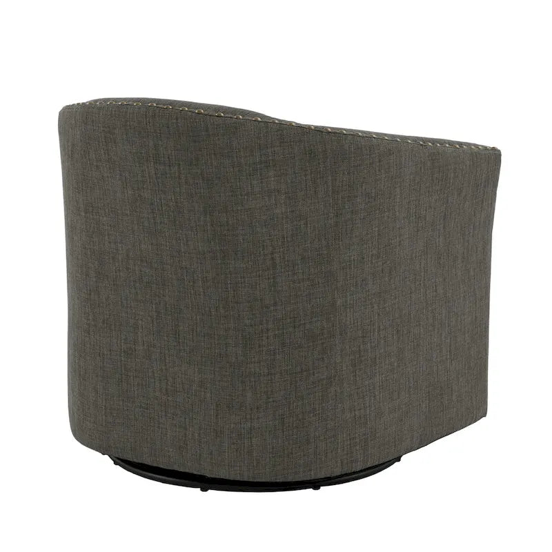 Fauteuil pivotant décoratif rembourré avec clous de tapissier