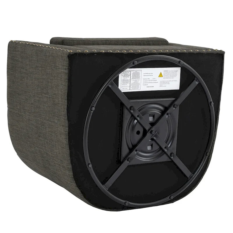 Fauteuil pivotant décoratif rembourré avec clous de tapissier
